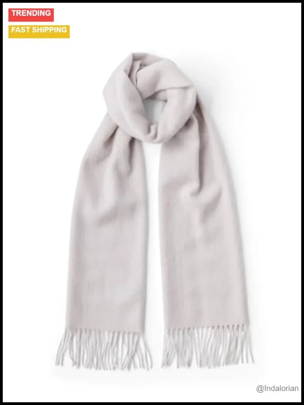 Men's 100% Pure Cashmere Winter Scarf with Fringe, 2-Ply Ultra Plush